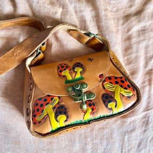 Handmade Leather Mushroom Purse
